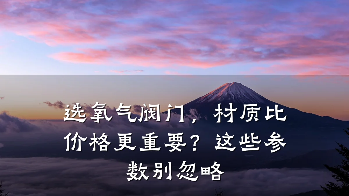 选氧气阀门，材质比价格更重要？这些参数别忽略