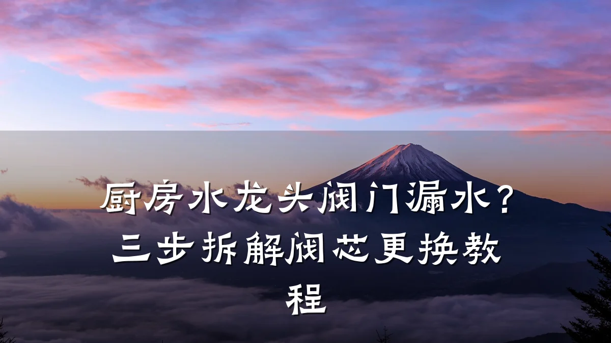 厨房水龙头阀门漏水？三步拆解阀芯更换教程