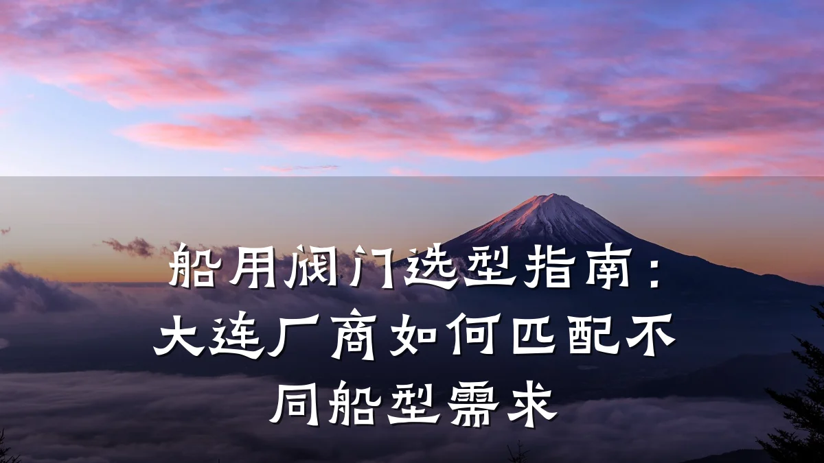 船用阀门选型指南：大连厂商如何匹配不同船型需求