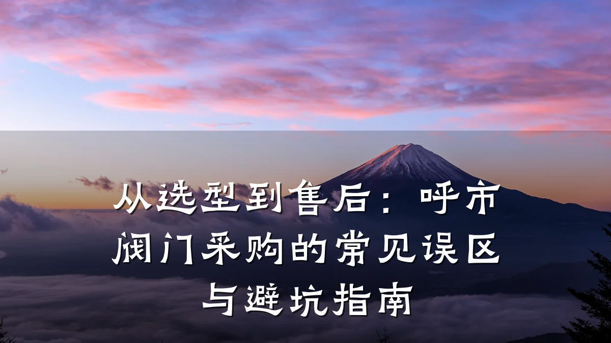 从选型到售后：呼市阀门采购的常见误区与避坑指南