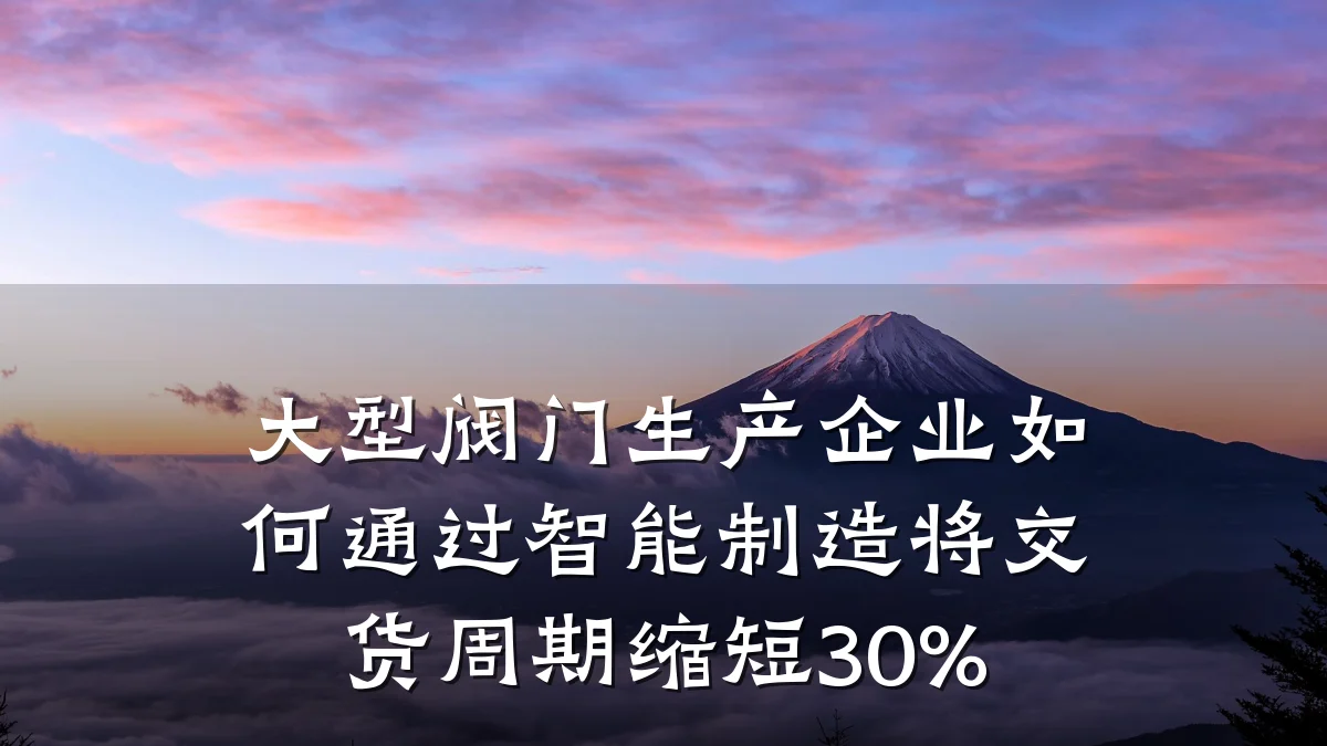 大型阀门生产企业如何通过智能制造将交货周期缩短30%