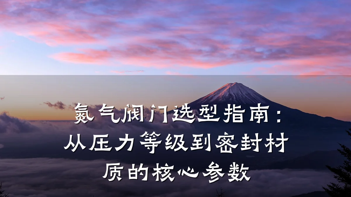 氮气阀门选型指南：从压力等级到密封材质的核心参数