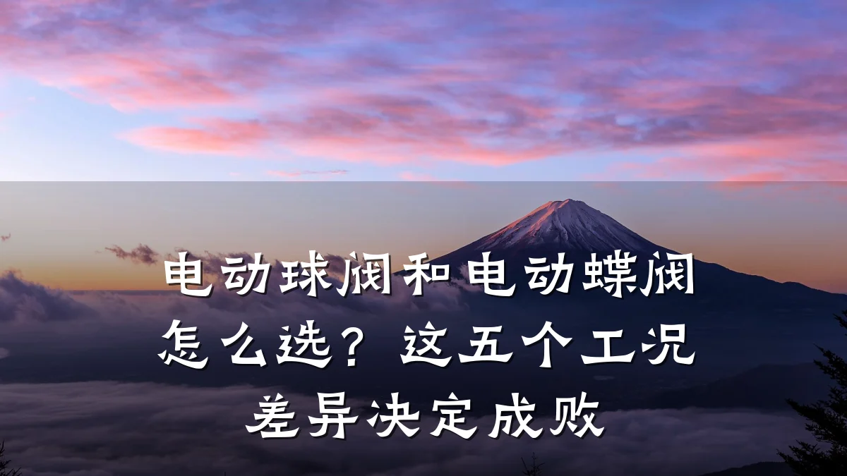 电动球阀和电动蝶阀怎么选？这五个工况差异决定成败