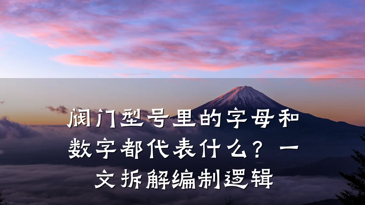 阀门型号里的字母和数字都代表什么？一文拆解编制逻辑