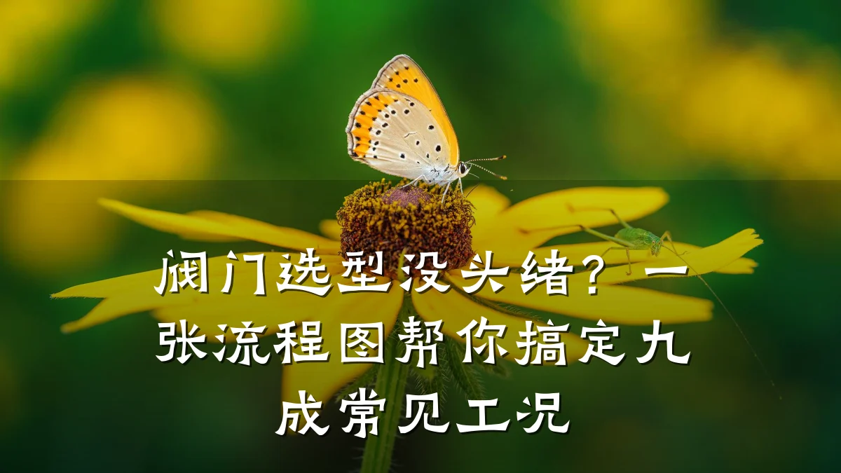 阀门选型没头绪？一张流程图帮你搞定九成常见工况