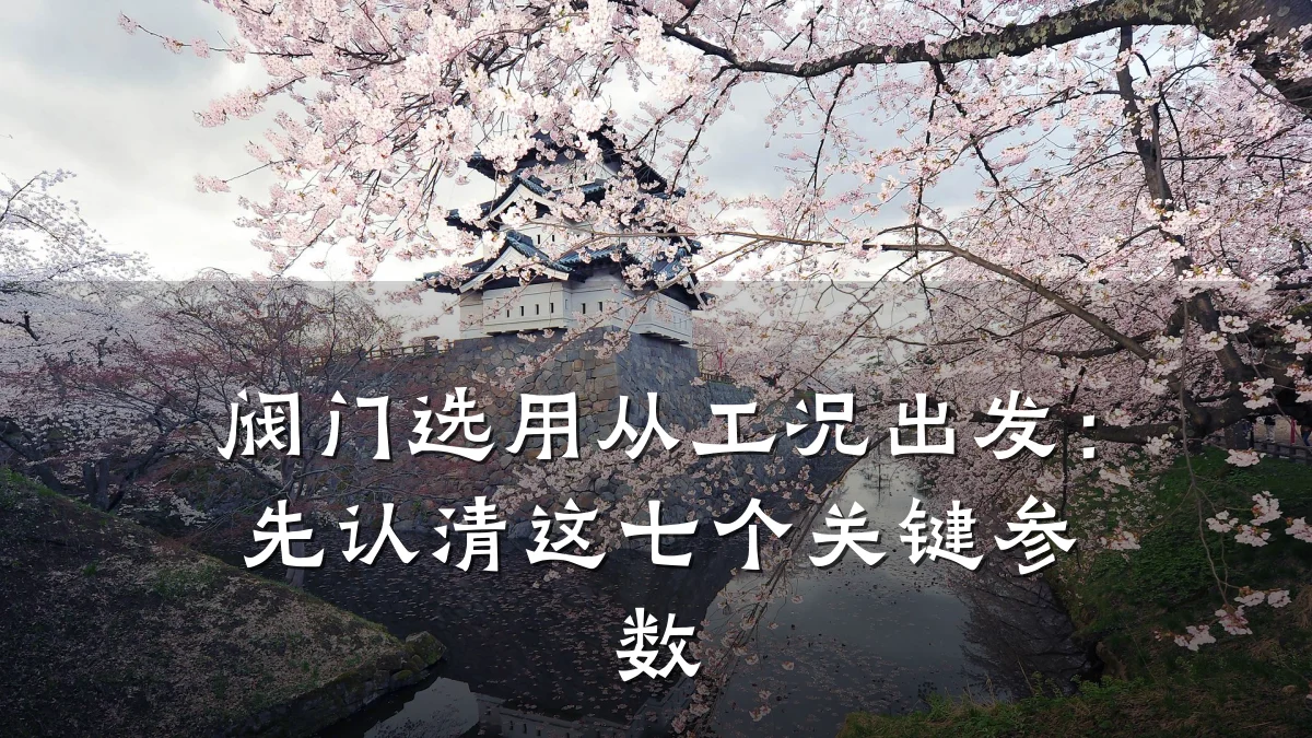 阀门选用从工况出发：先认清这七个关键参数