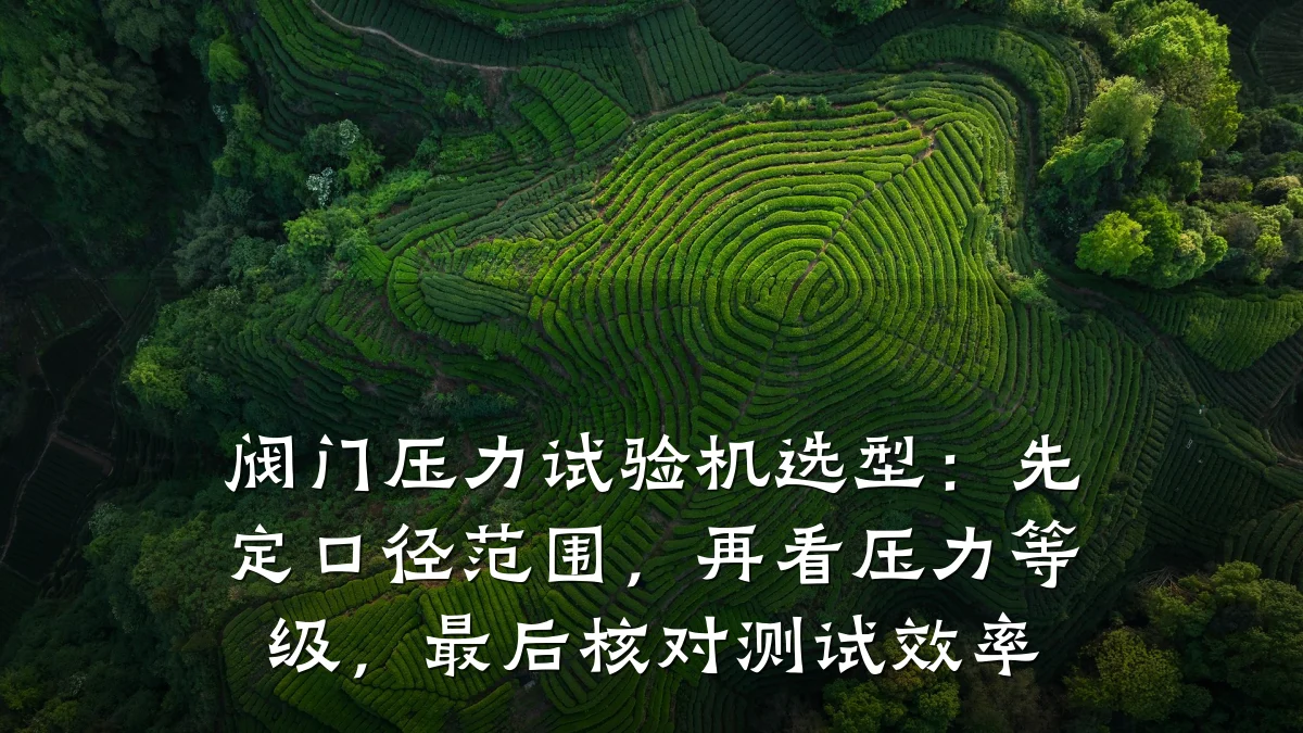 阀门压力试验机选型：先定口径范围，再看压力等级，最后核对测试效率