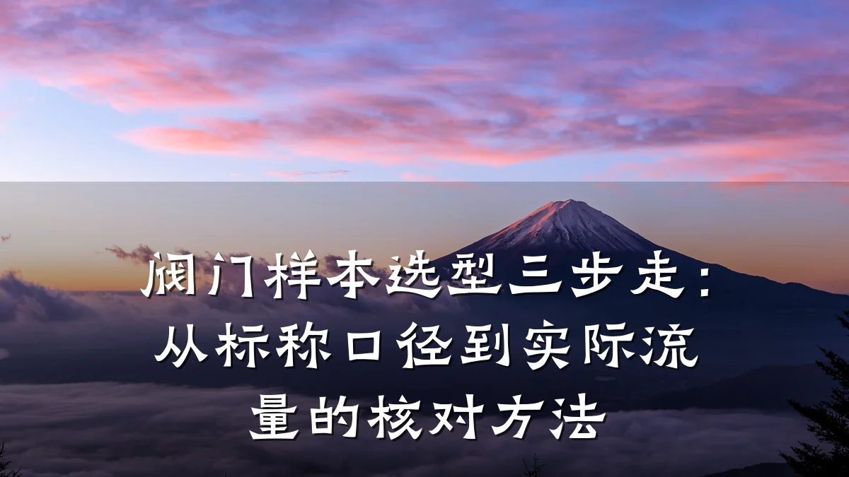 阀门样本选型三步走：从标称口径到实际流量的核对方法