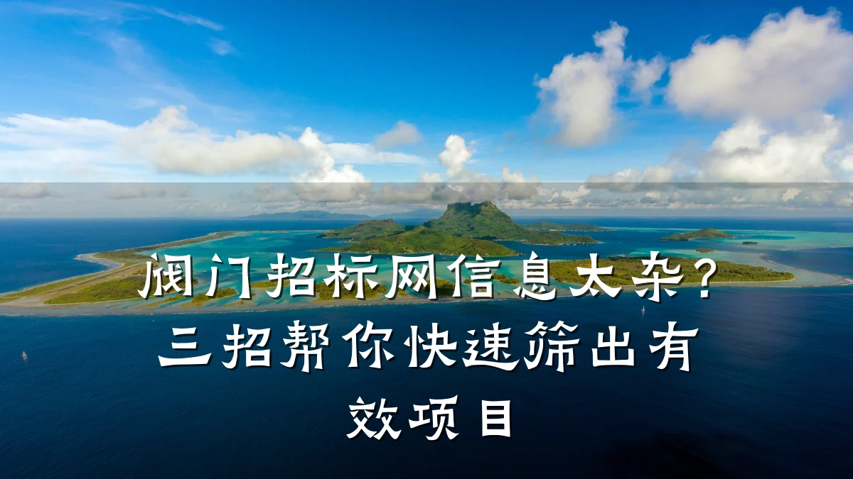 阀门招标网信息太杂？三招帮你快速筛出有效项目