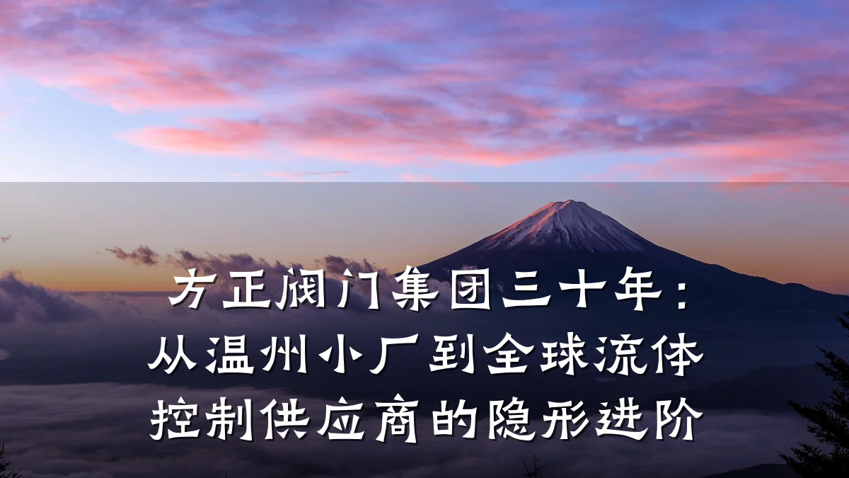 方正阀门集团三十年：从温州小厂到全球流体控制供应商的隐形进阶