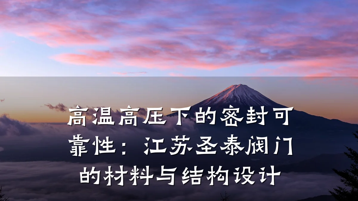 高温高压下的密封可靠性：江苏圣泰阀门的材料与结构设计