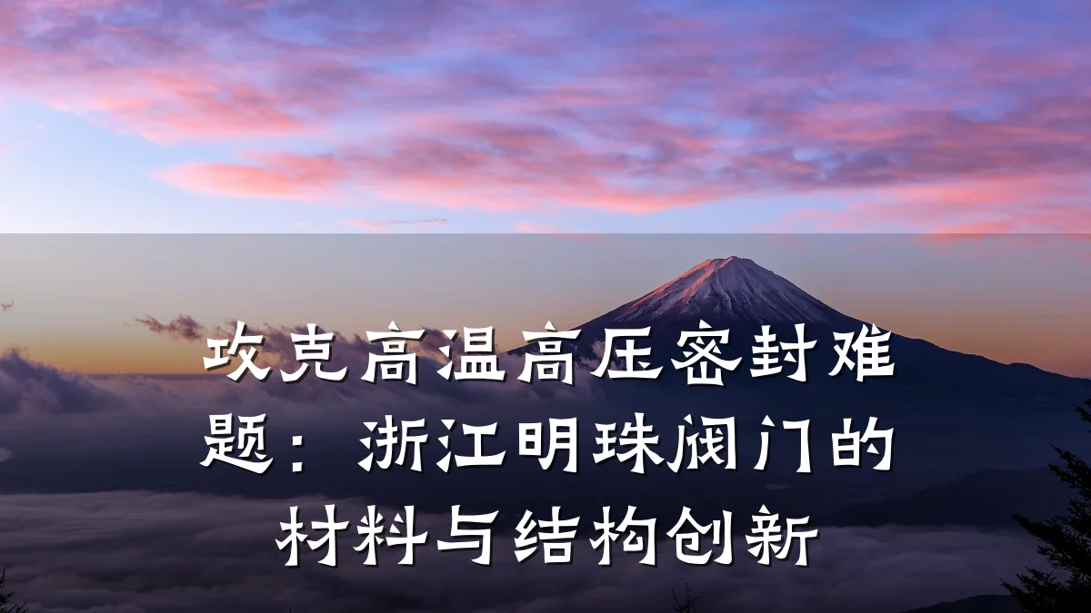 攻克高温高压密封难题：浙江明珠阀门的材料与结构创新