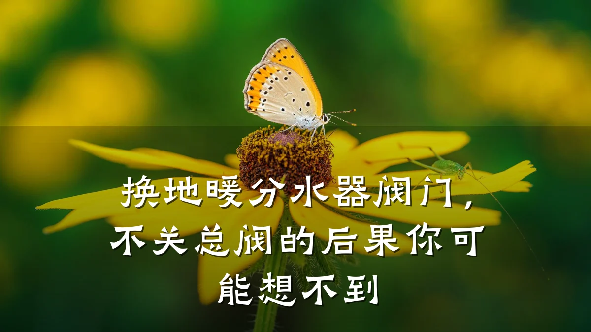 换地暖分水器阀门，不关总阀的后果你可能想不到