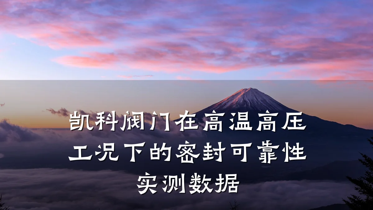 凯科阀门在高温高压工况下的密封可靠性实测数据
