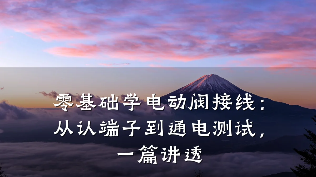 零基础学电动阀接线：从认端子到通电测试，一篇讲透