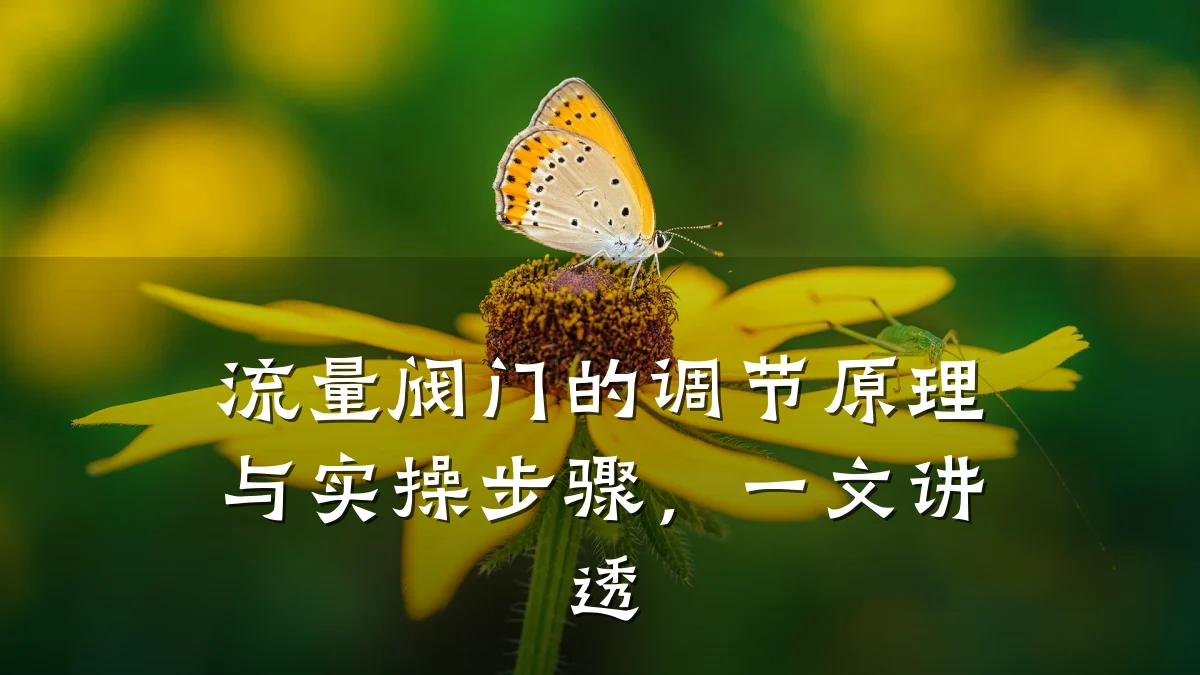 流量阀门的调节原理与实操步骤，一文讲透