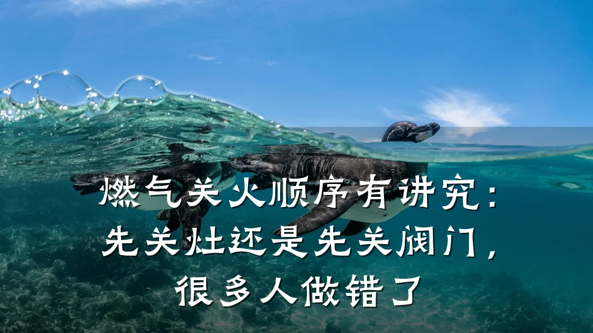 燃气关火顺序有讲究：先关灶还是先关阀门，很多人做错了
