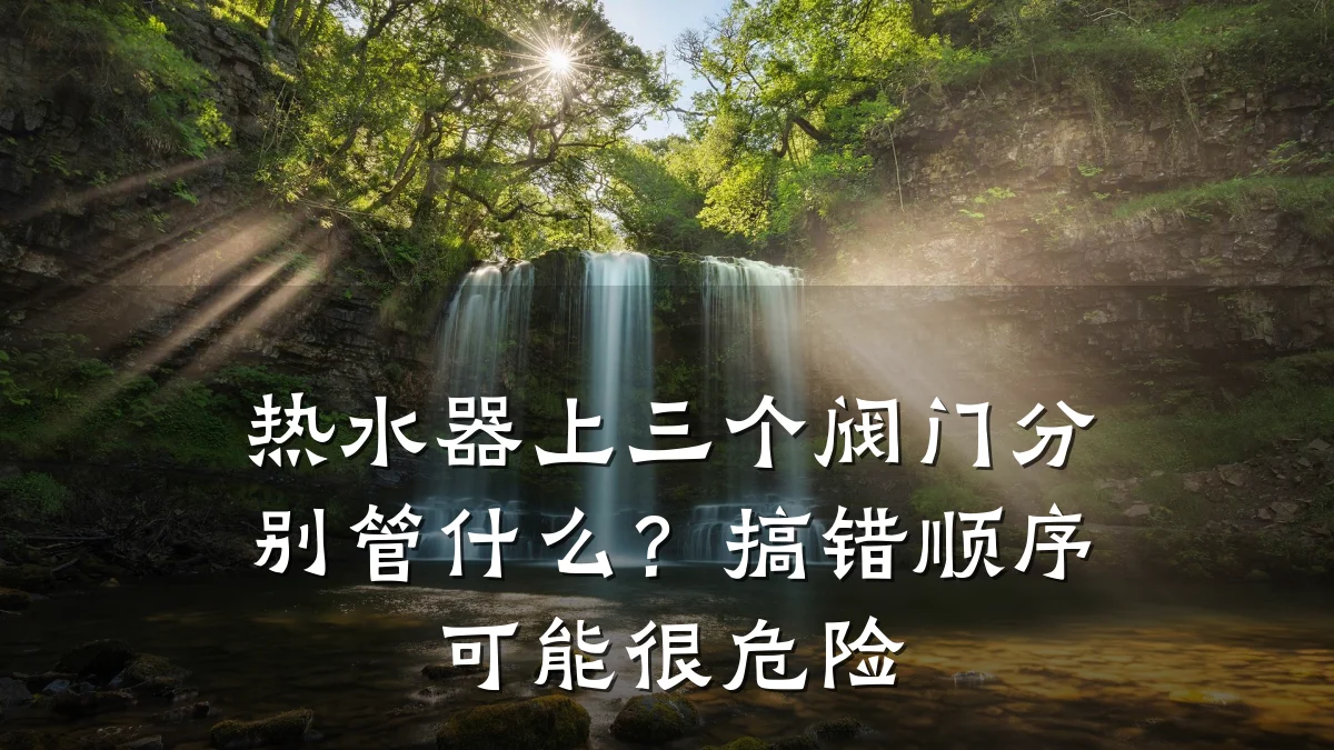 热水器上三个阀门分别管什么?搞错顺序可能很危险
