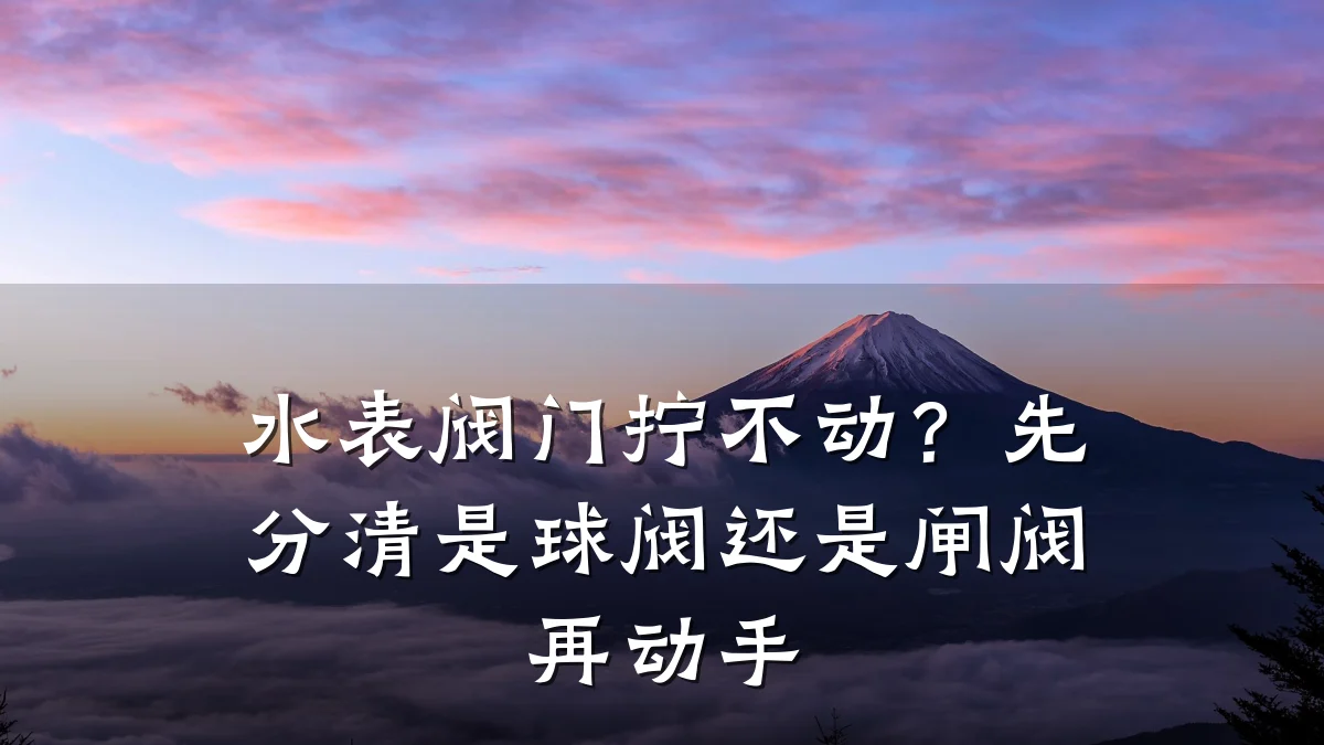 水表阀门拧不动？先分清是球阀还是闸阀再动手