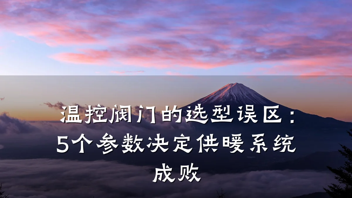 温控阀门的选型误区：5个参数决定供暖系统成败