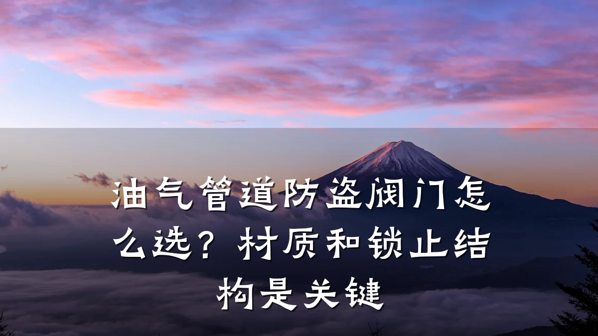 油气管道防盗阀门怎么选？材质和锁止结构是关键