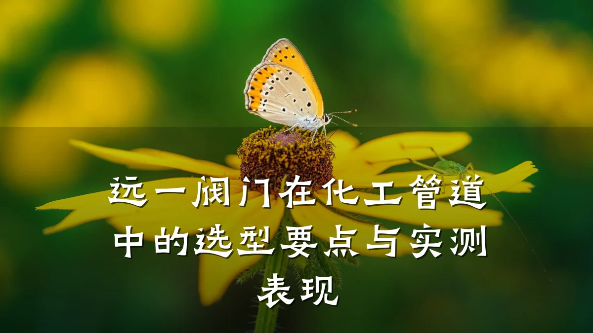 远一阀门在化工管道中的选型要点与实测表现