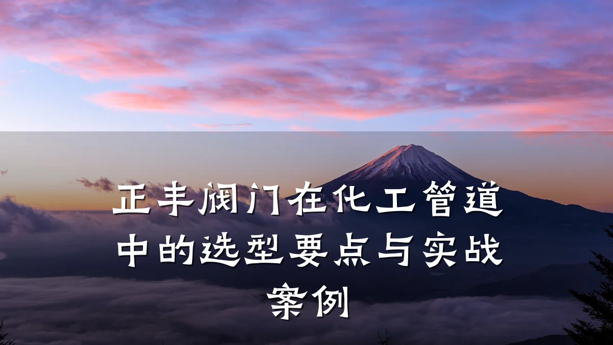 正丰阀门在化工管道中的选型要点与实战案例
