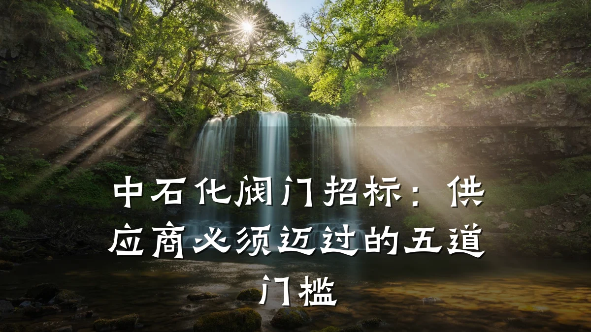 中石化阀门招标：供应商必须迈过的五道门槛