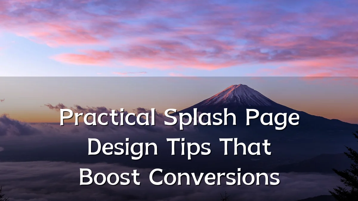 Practical Splash Page Design Tips That Boost Conversions