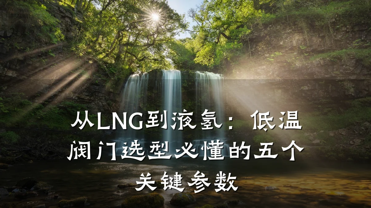 从LNG到液氢:低温阀门选型必懂的五个关键参数