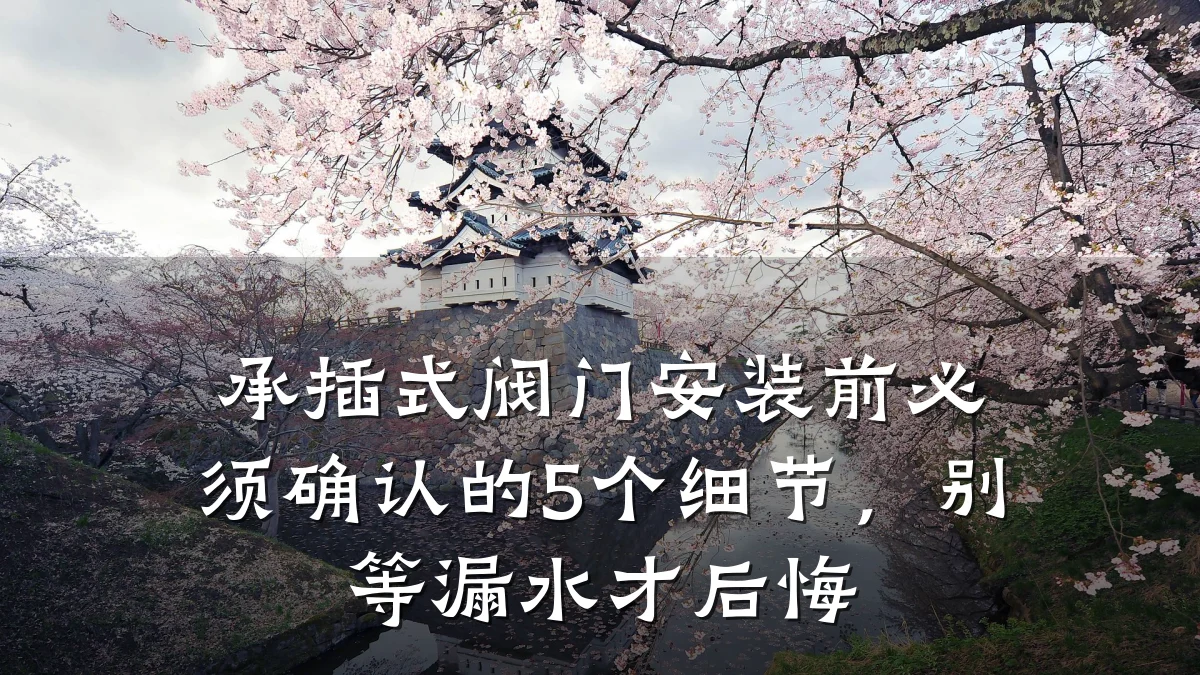 承插式阀门安装前必须确认的5个细节,别等漏水才后悔