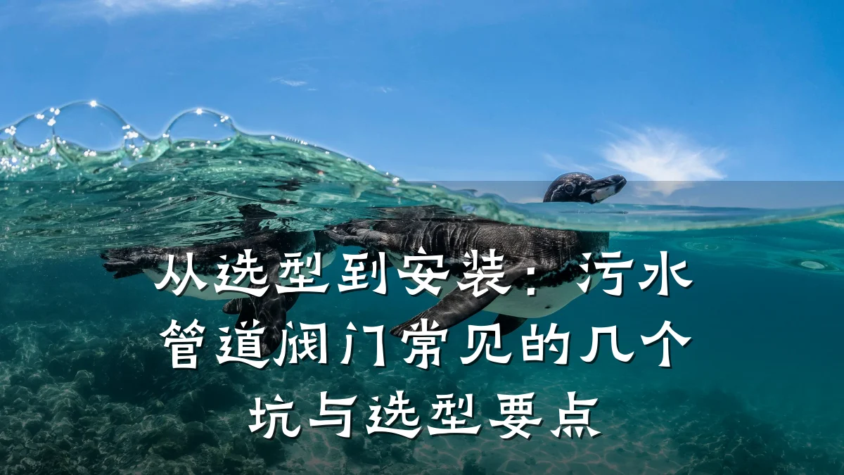 从选型到安装:污水管道阀门常见的几个坑与选型要点