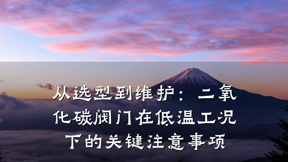 从选型到维护:二氧化碳阀门在低温工况下的关键注意事项