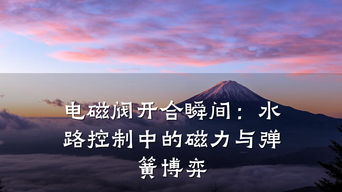 电磁阀开合瞬间:水路控制中的磁力与弹簧博弈