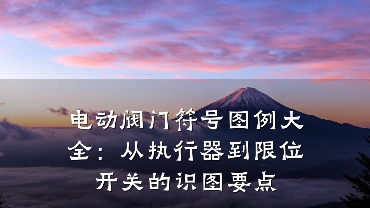 电动阀门符号图例大全:从执行器到限位开关的识图要点
