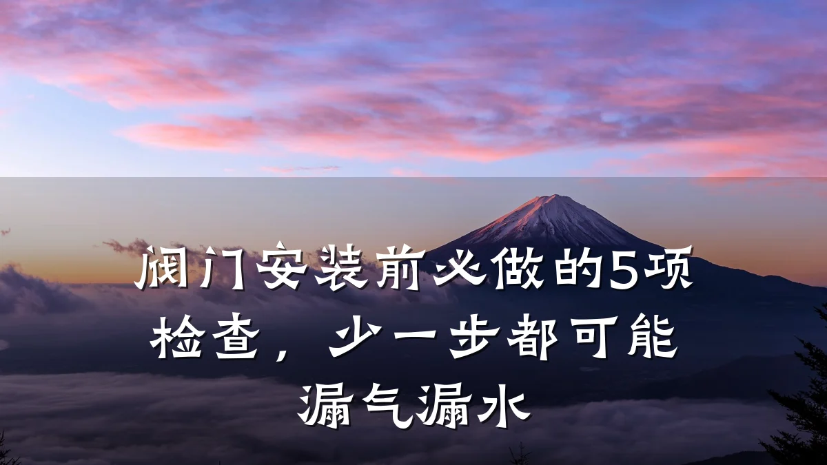 阀门安装前必做的5项检查,少一步都可能漏气漏水