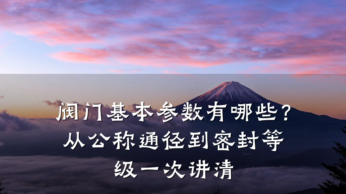 阀门基本参数有哪些?从公称通径到密封等级一次讲清