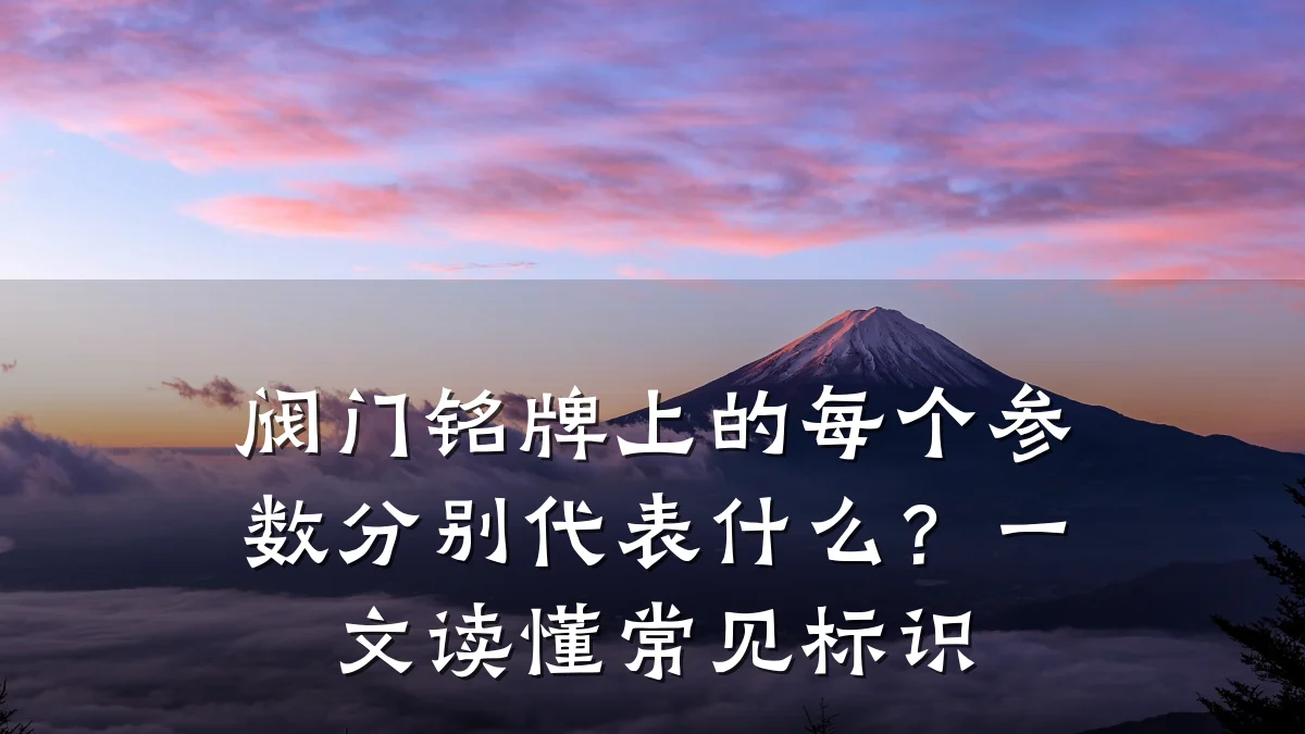 阀门铭牌上的每个参数分别代表什么？一文读懂常见标识