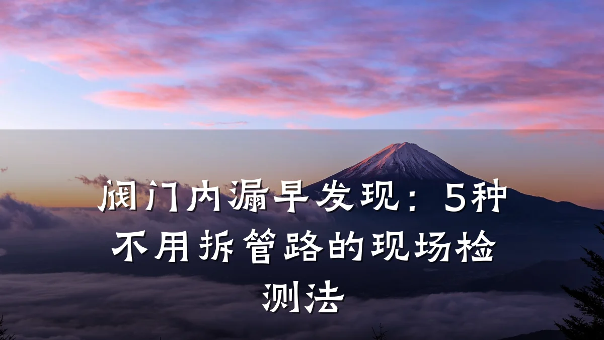 阀门内漏早发现：5种不用拆管路的现场检测法