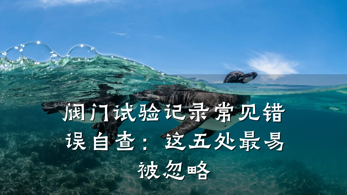 阀门试验记录常见错误自查:这五处最易被忽略