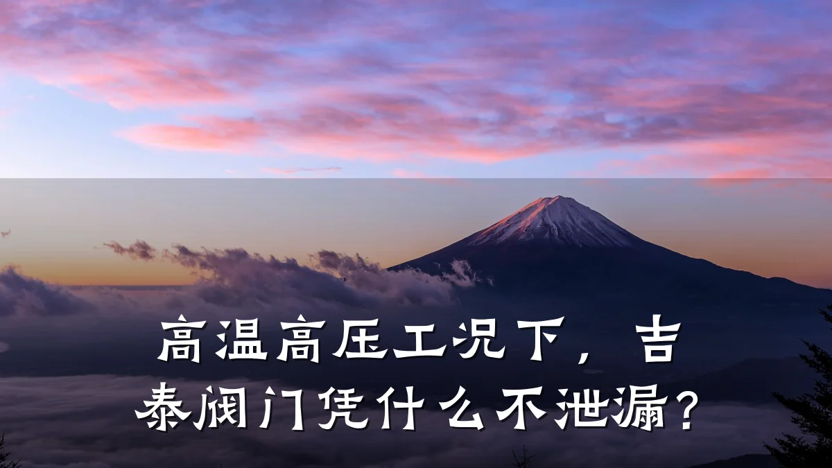 高温高压工况下,吉泰阀门凭什么不泄漏?