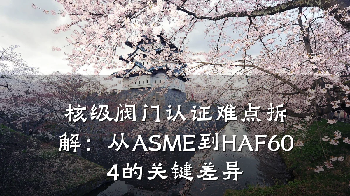 核级阀门认证难点拆解：从ASME到HAF604的关键差异