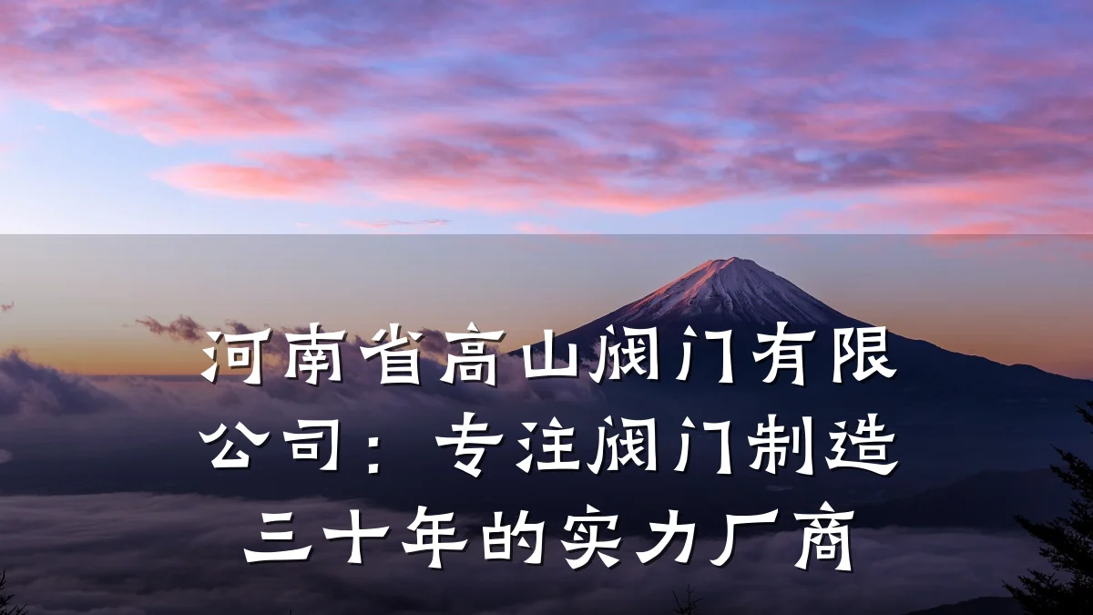 河南省高山阀门有限公司:专注阀门制造三十年的实力厂商
