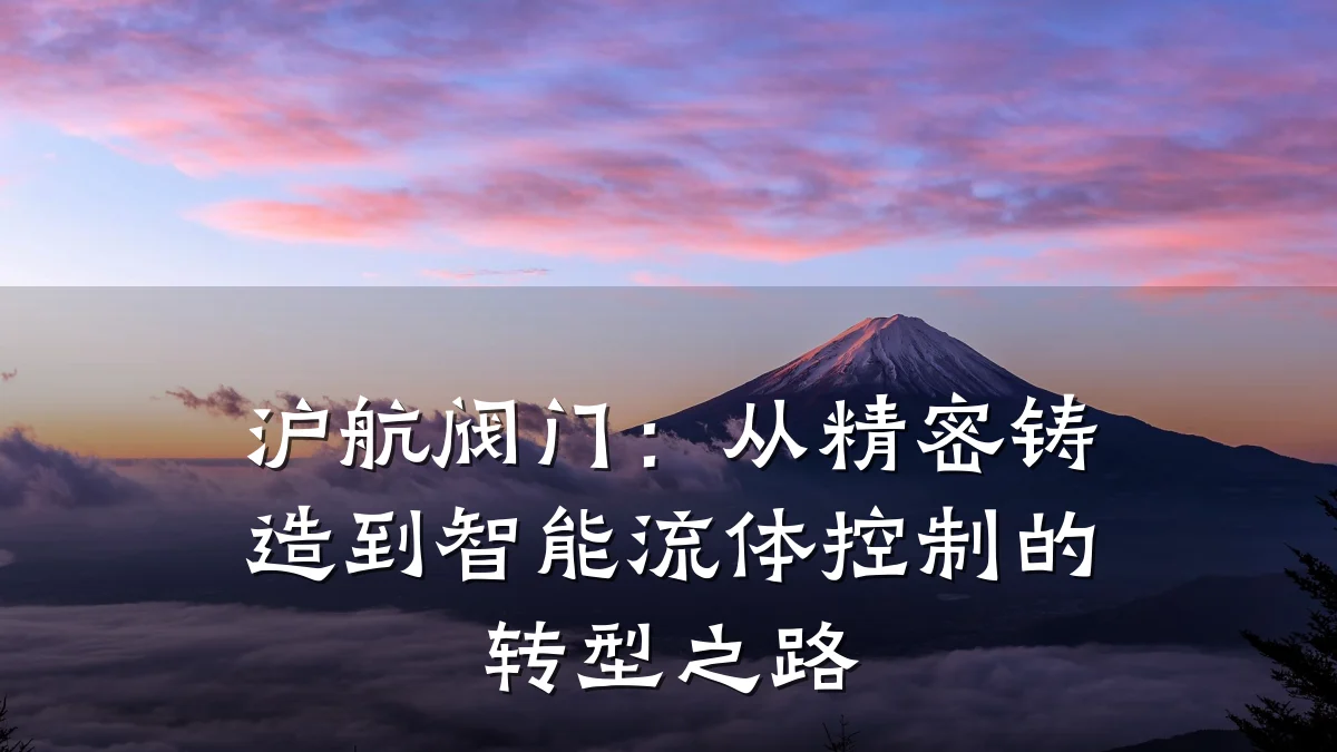 沪航阀门:从精密铸造到智能流体控制的转型之路