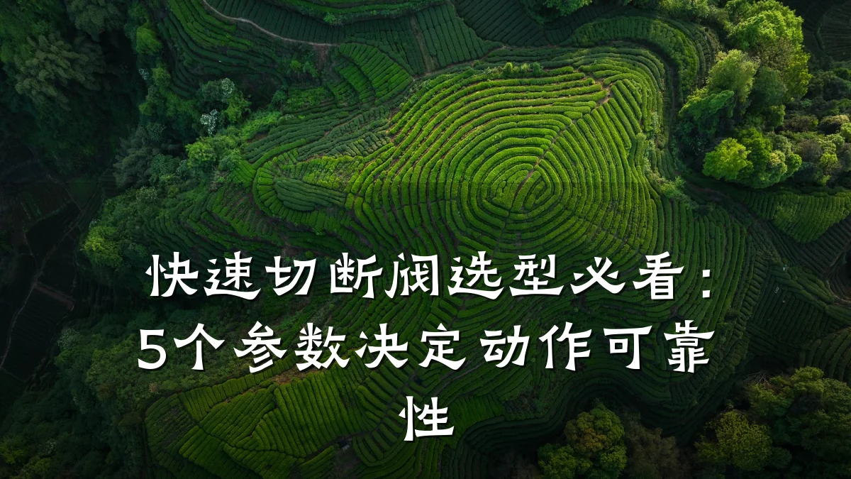 快速切断阀选型必看:5个参数决定动作可靠性