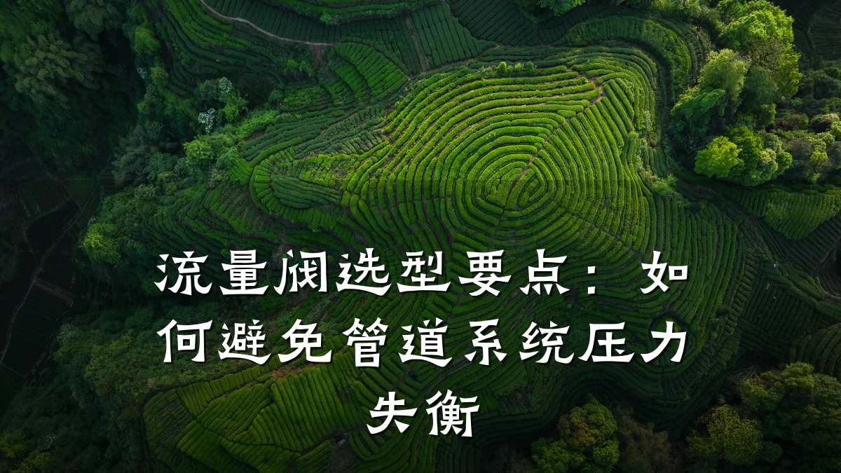 流量阀选型要点:如何避免管道系统压力失衡