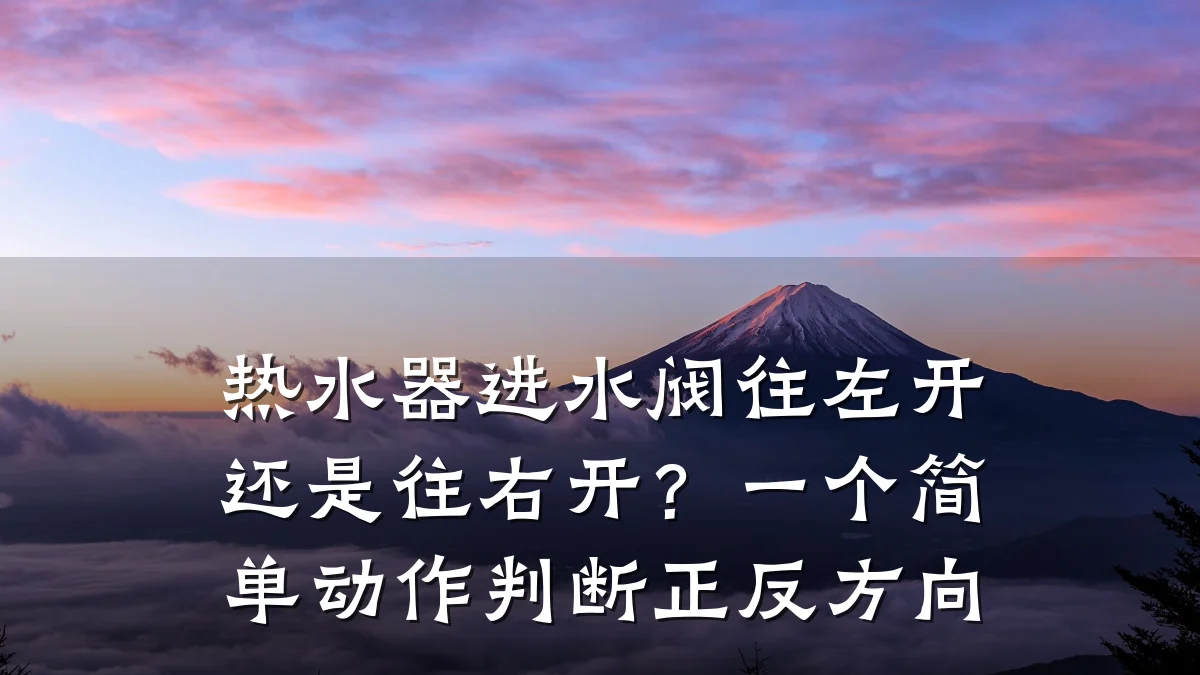 热水器进水阀往左开还是往右开?一个简单动作判断正反方向