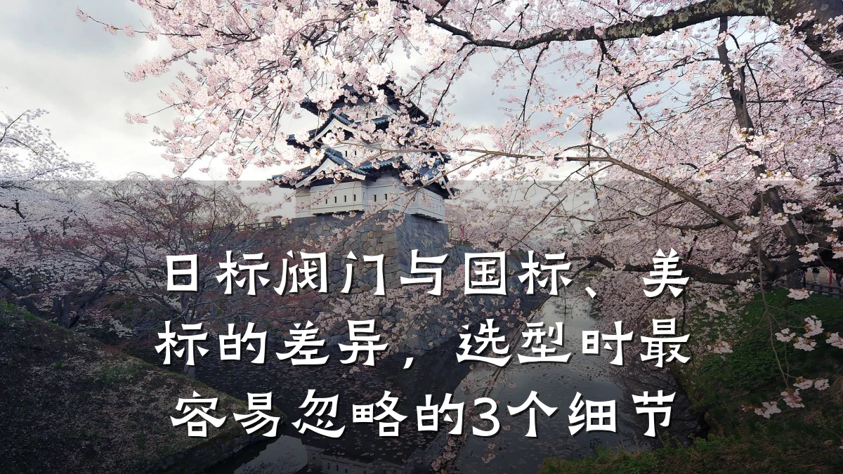 日标阀门与国标、美标的差异,选型时最容易忽略的3个细节