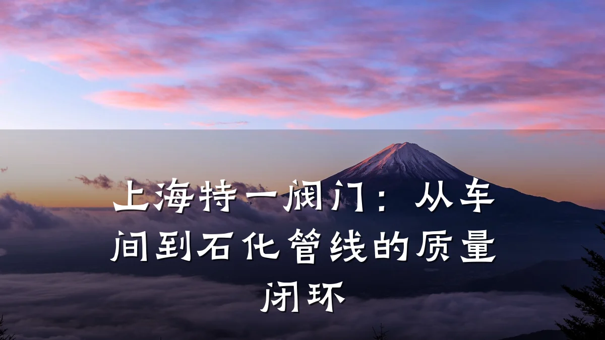 上海特一阀门:从车间到石化管线的质量闭环