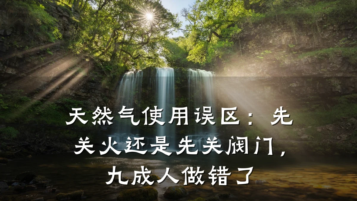 天然气使用误区:先关火还是先关阀门,九成人做错了